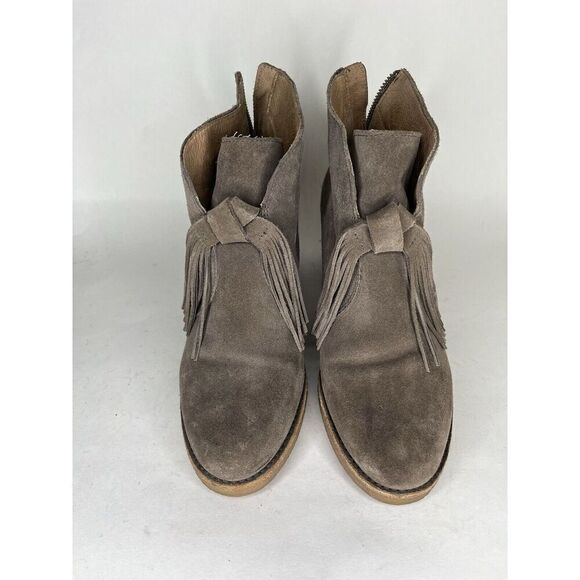Ugg Booties Women Size 9 Gray Suede Zip Heels - Picture 6 of 16